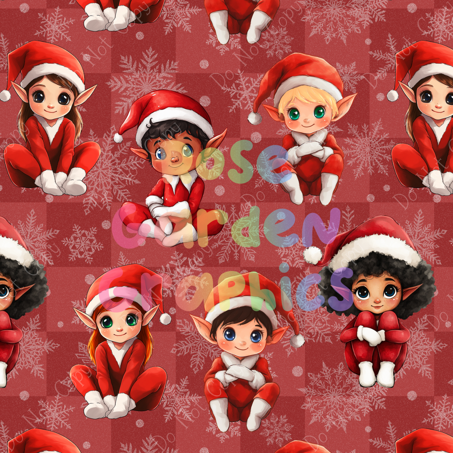 Santa's Elves Seamless Image