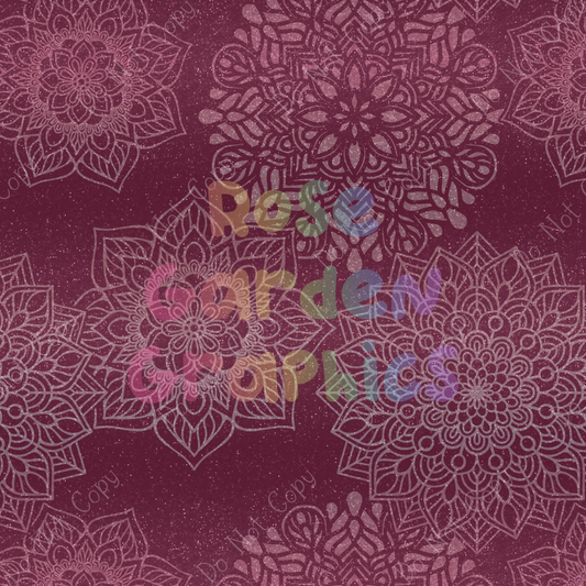 Glitter Mandalas (Pink) Seamless Image