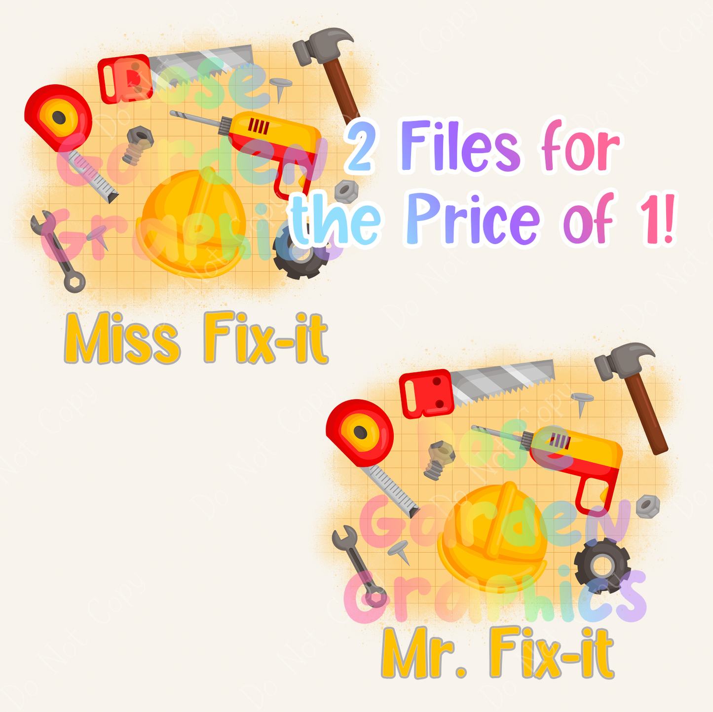 Toolbox Spread "Mr. Fix It" and "Miss Fix It" PNGs