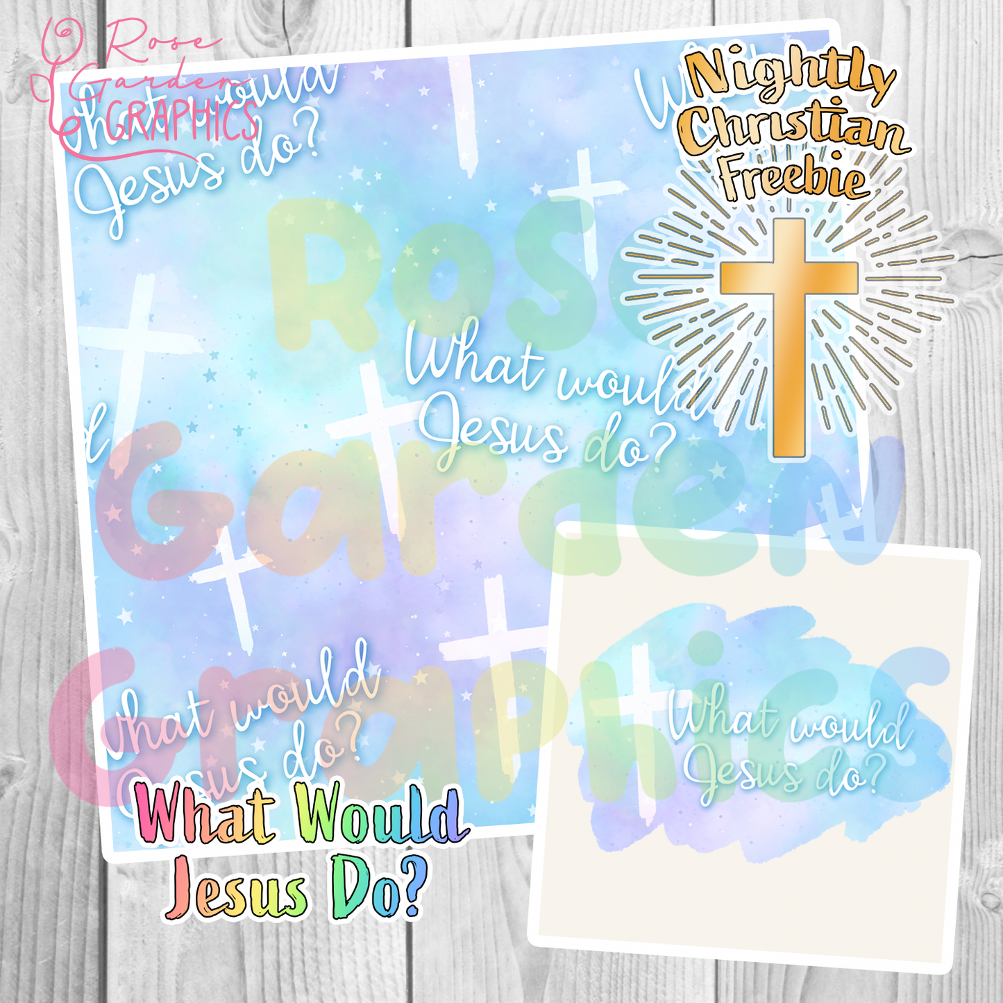 What Would Jesus Do? Seamless and PNG Set