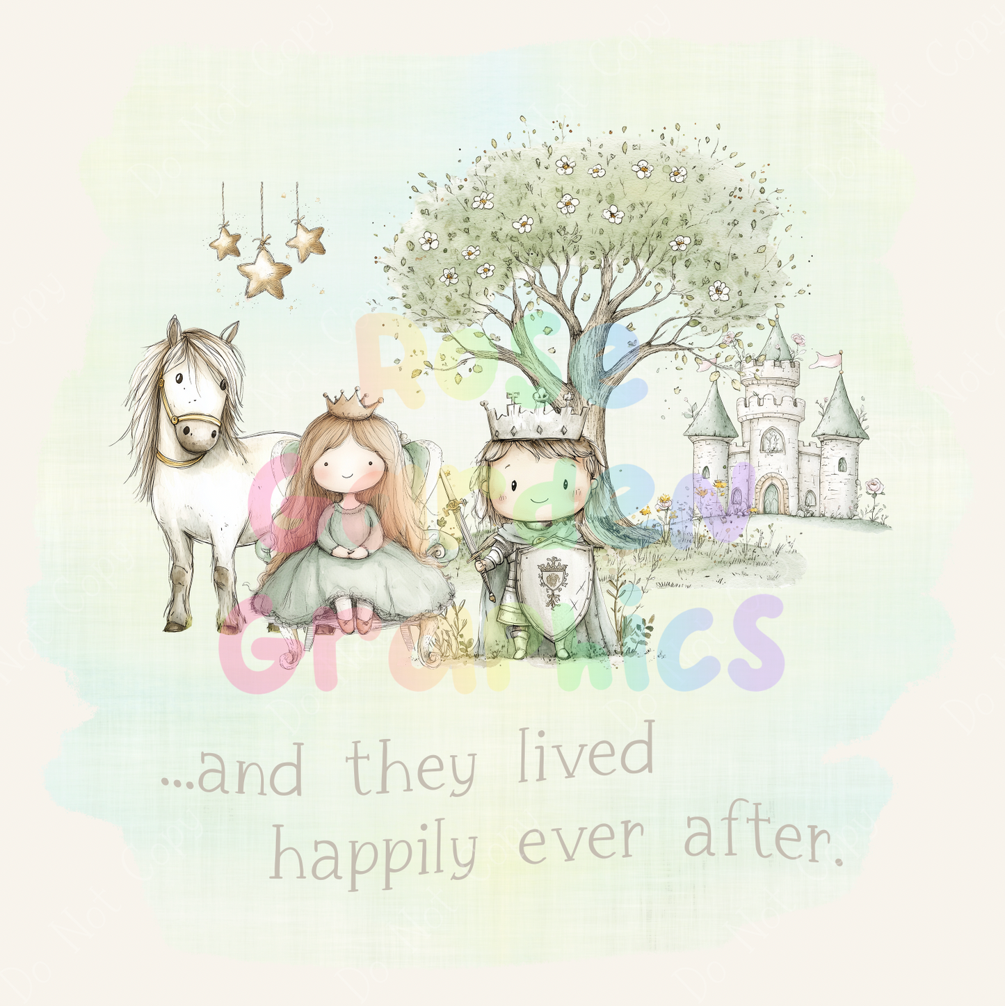 Neutral Fairytale "...And They Lived Happily Ever After" PNG