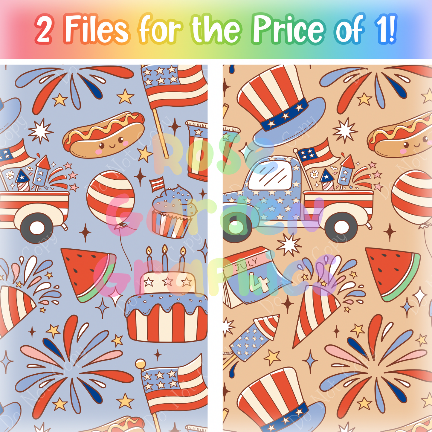 Fourth of July Items Seamless Image