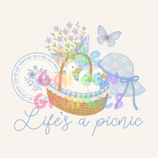 Spring Cottage Picnic "Life's a Picnic" PNG