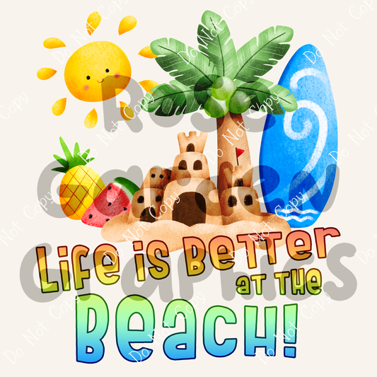 Días de verano "La vida es mejor en la playa" PNG