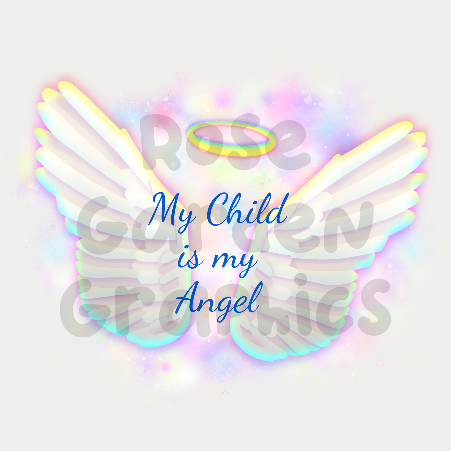 Angel Wings (Pink) "My Child is My Angel" PNG