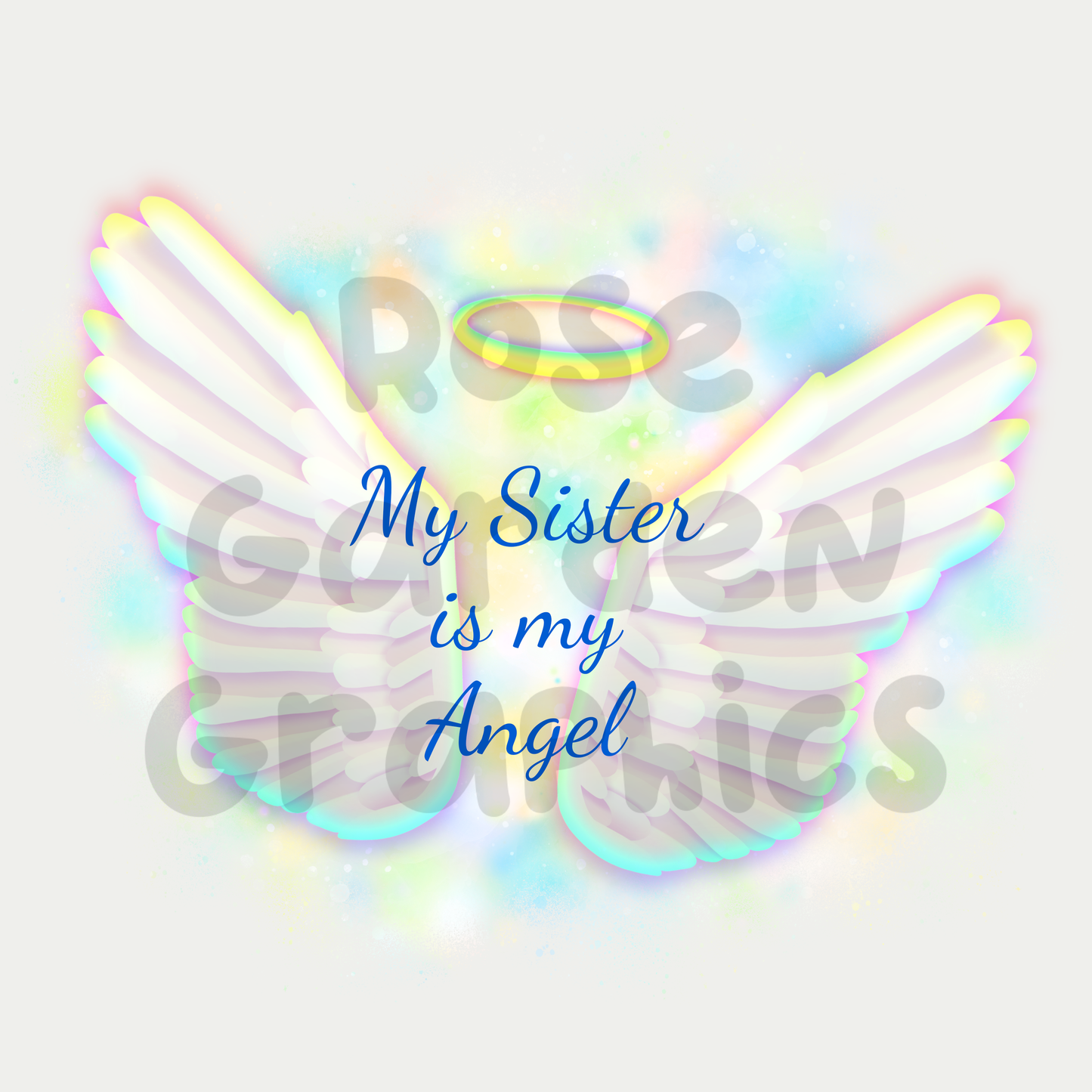 Angel Wings (Blue) "My Sister is My Angel" PNG