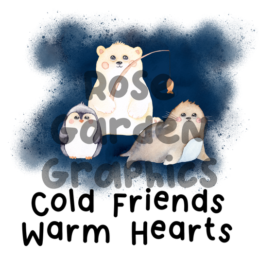 Amigos del Ártico "Amigos fríos, corazones cálidos" PNG