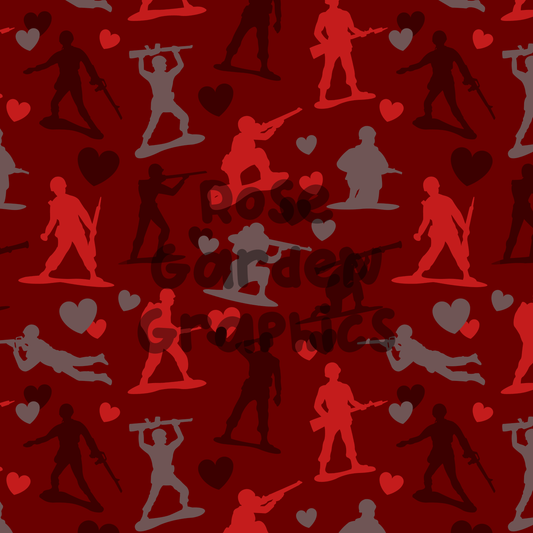 Army Toys Valentine Seamless Image