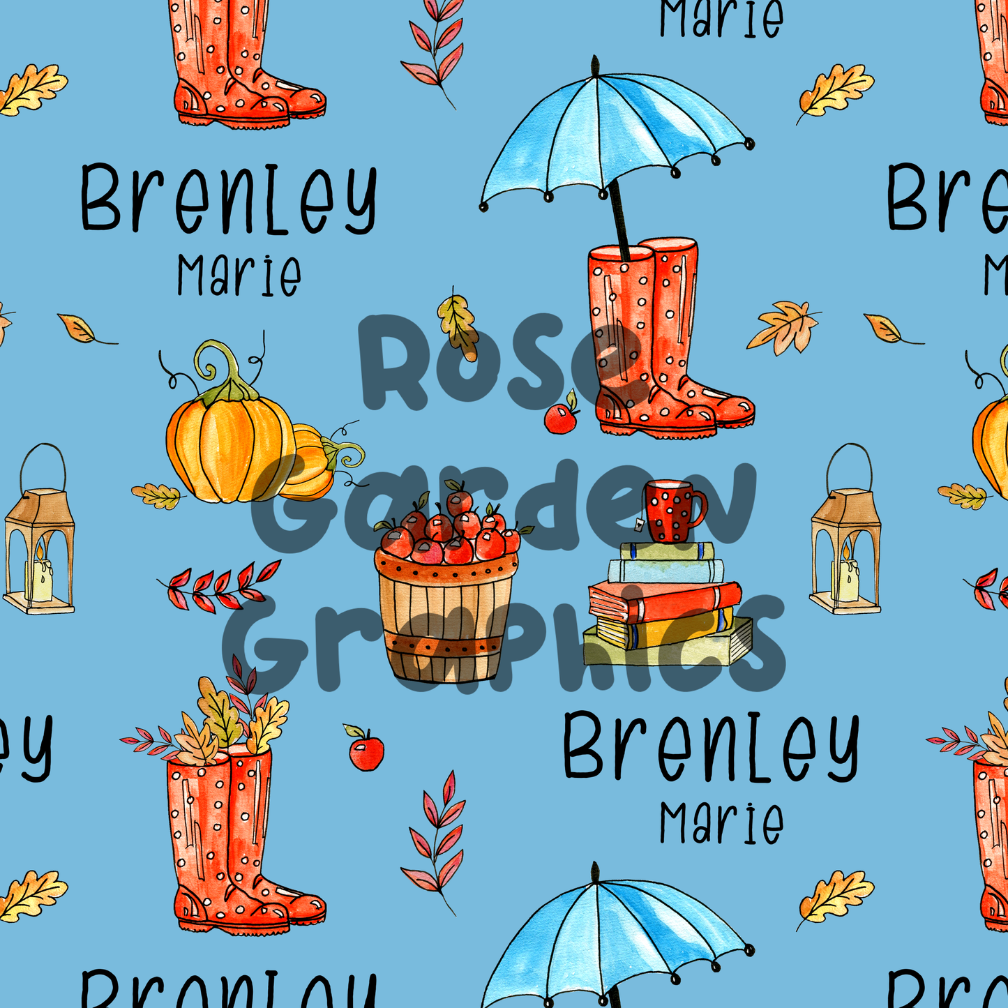 Autumn Boots Custom Name Seamless File ($5 per name file)