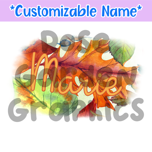 Hojas de otoño Nombre personalizado PNG ($5 por archivo de nombre)