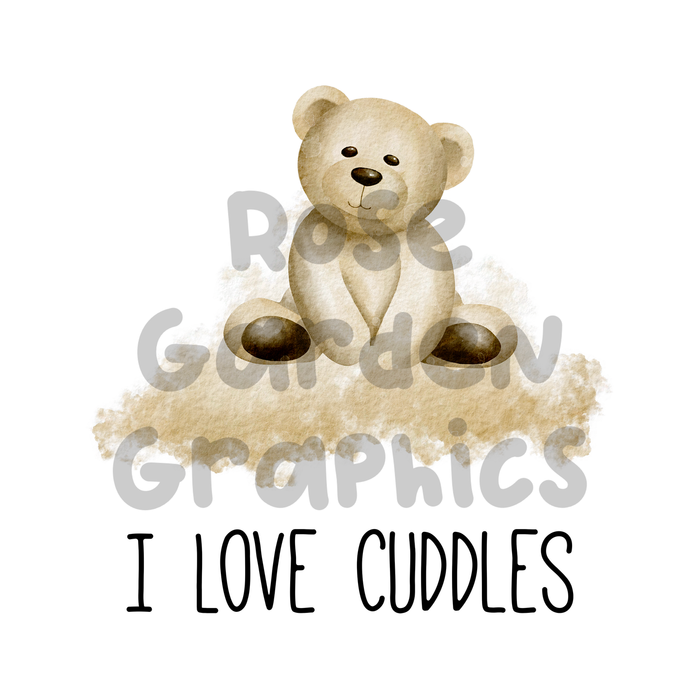 Baby Bear "I Love Cuddles" 3 PNGs Bundle