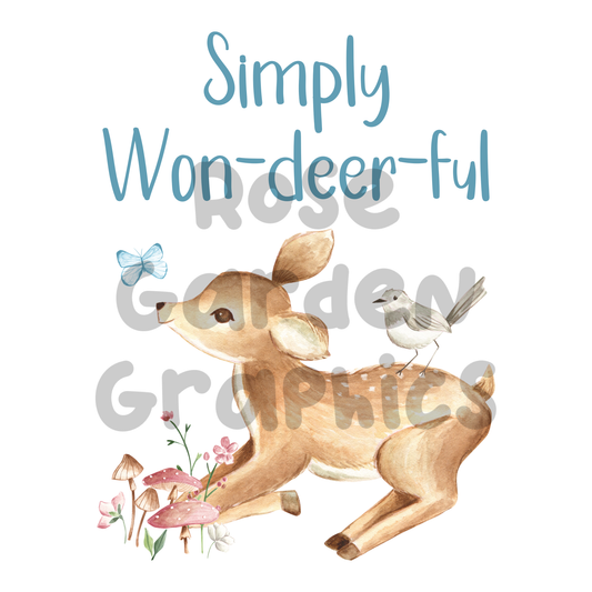 Baby Deer "Simply Won-deer-ful" PNG