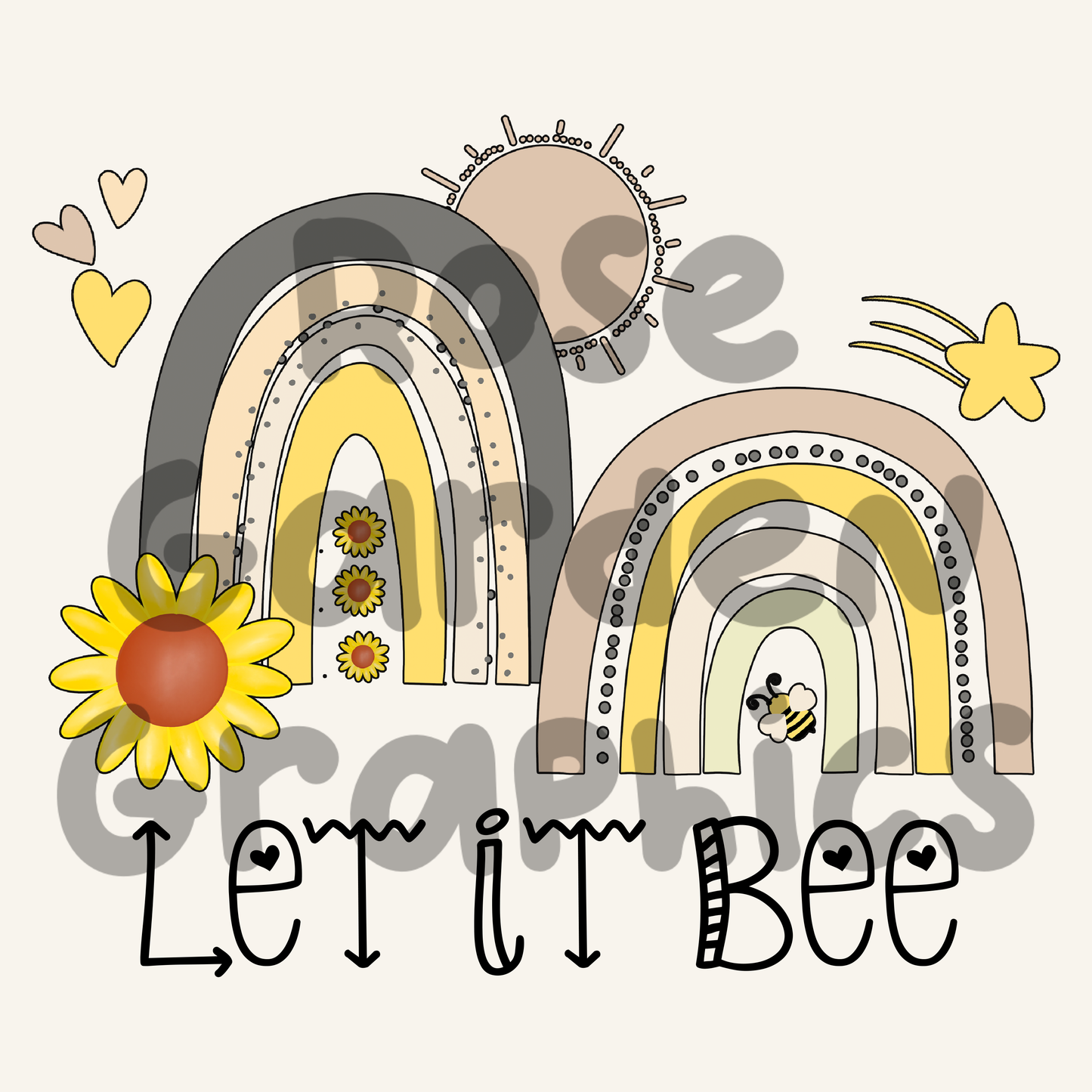 Abeja Arcoiris "Let It Bee" PNG