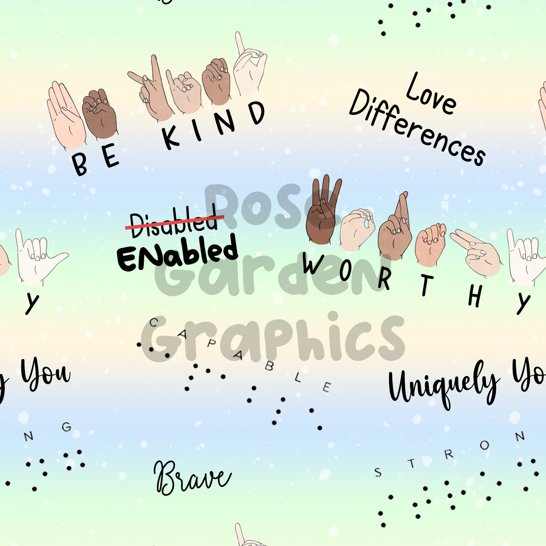 Blind and Deaf Awareness (Gender Neutral) Seamless Image – Rose Garden ...