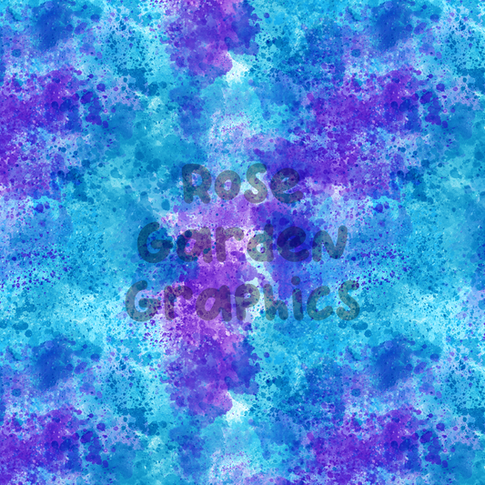 Blue and Purple Paint Splatter Seamless Image