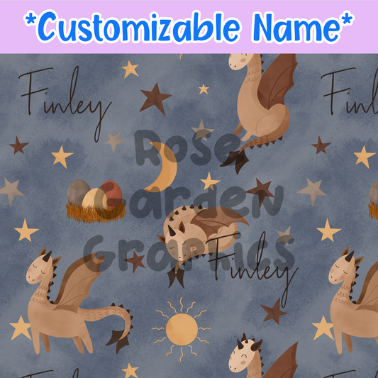 Boho Dragons Custom Name Seamless File ($5 per name file)