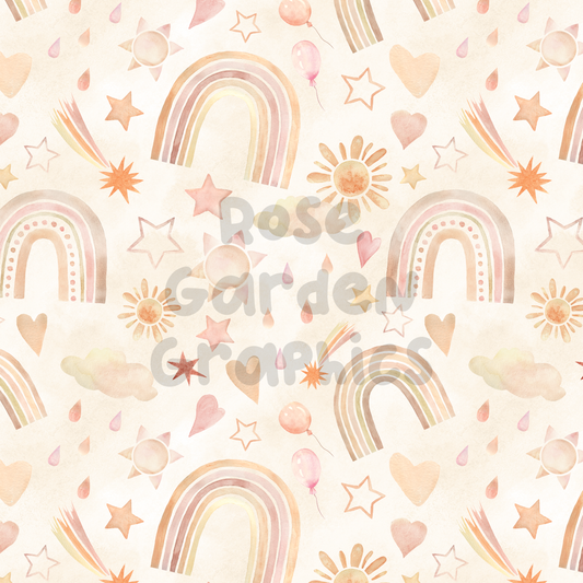 Boho Rainbows Seamless Image