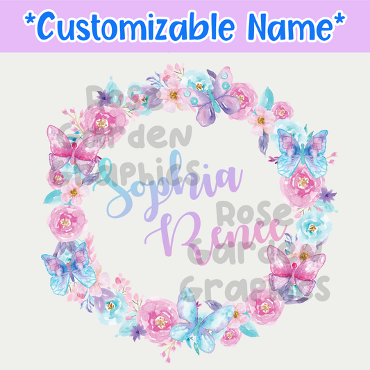 Mariposas Acuarela Nombre personalizado PNG ($5 por archivo de nombre)