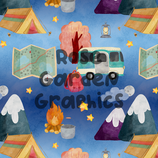 Camping acuarela imagen perfecta