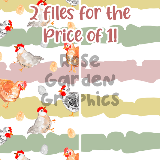 Chicken Friends 2 Seamless Images Bundle