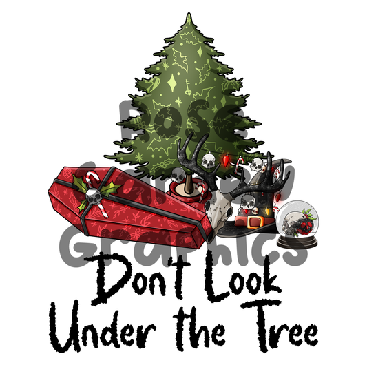 Christmas Skulls "Don't Look Under the Tree" PNG
