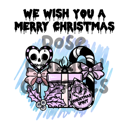 Christmas Spirit Pastel "We Wish You a Merry Christmas" PNG