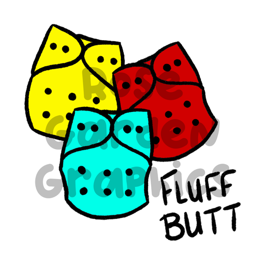 Pañales de tela Brillante "Fluff Butt" PNG