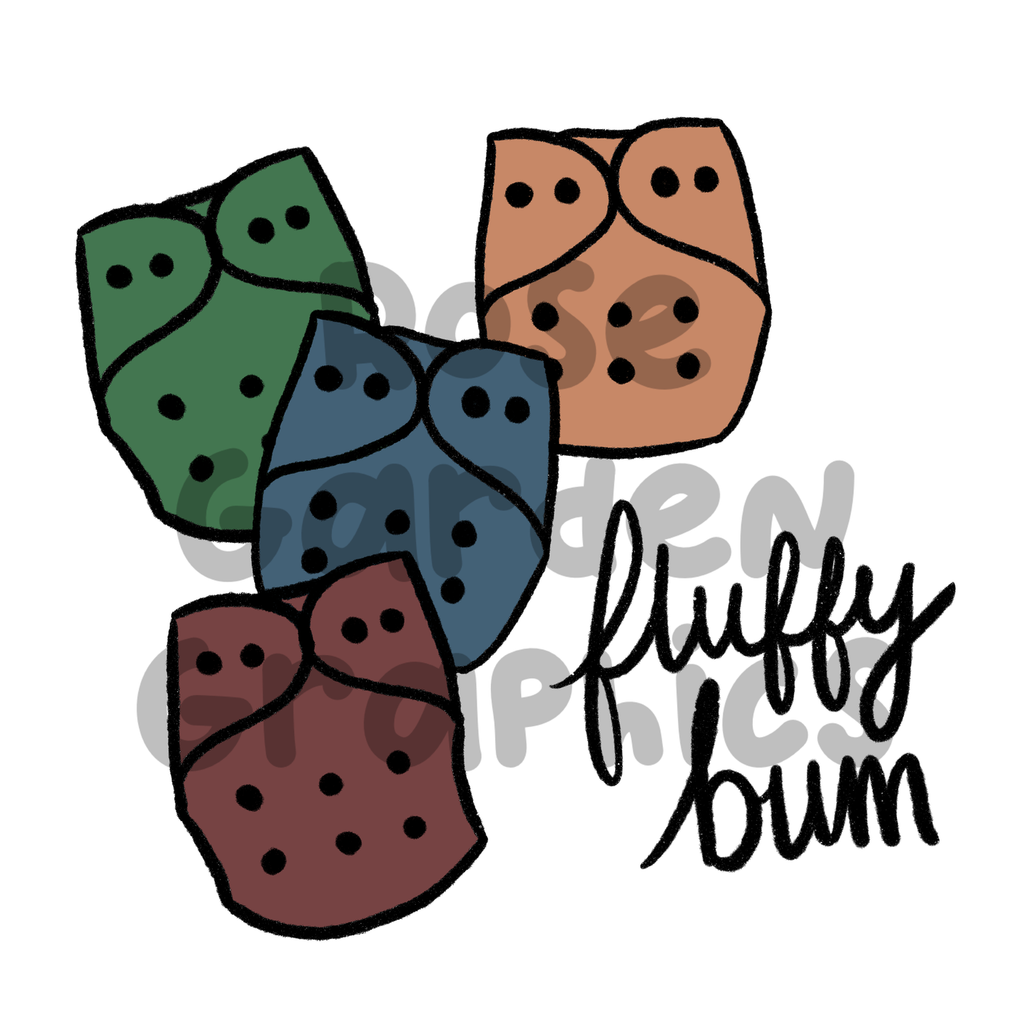 Pañales de tela silenciados "Fluffy Bum" PNG