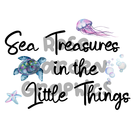 Colorful Sea Life "Sea Treasures in the Little Things" PNG