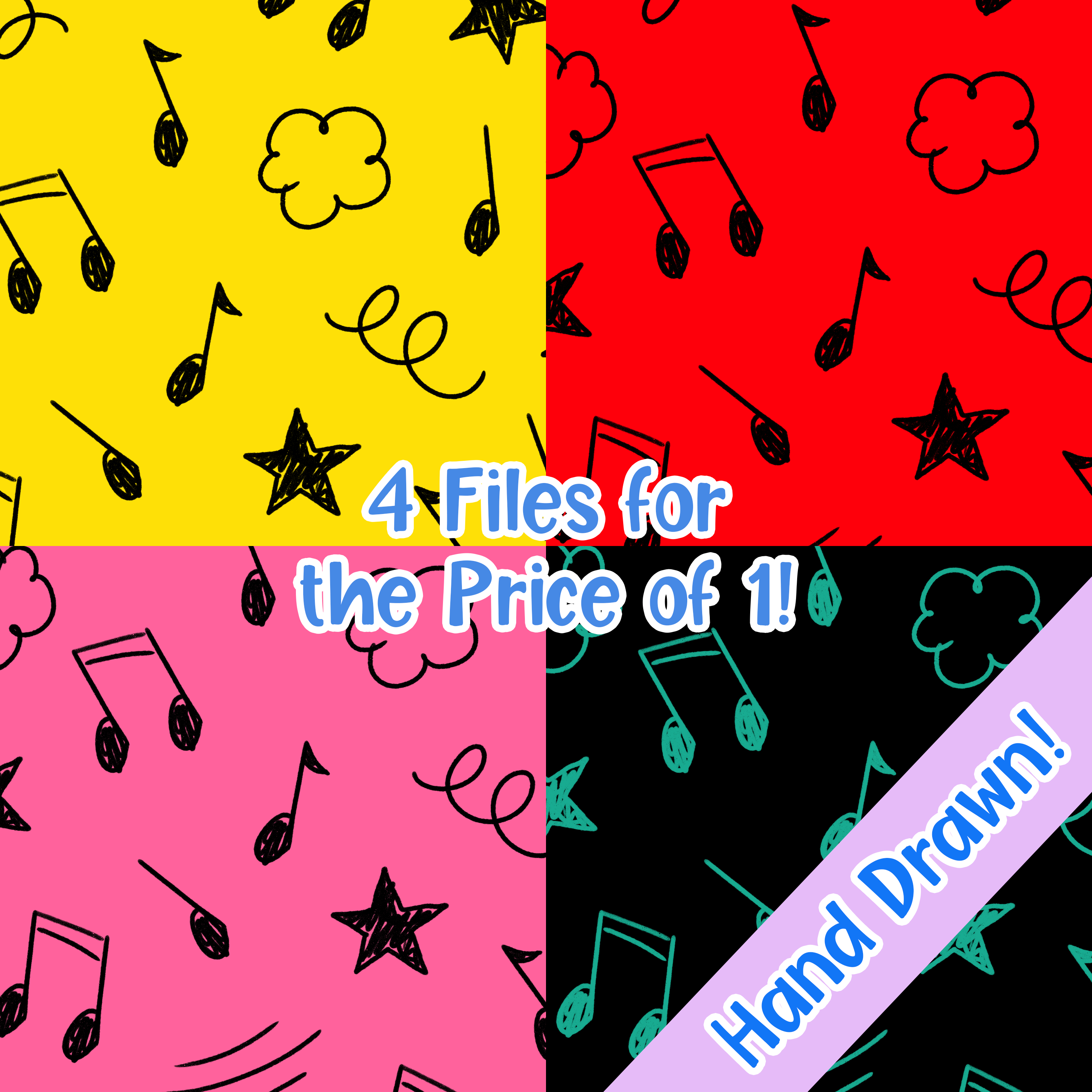 Notes Comic Design Comic Notes 4 Seamless Images Bundle – Rose Garden Graphics