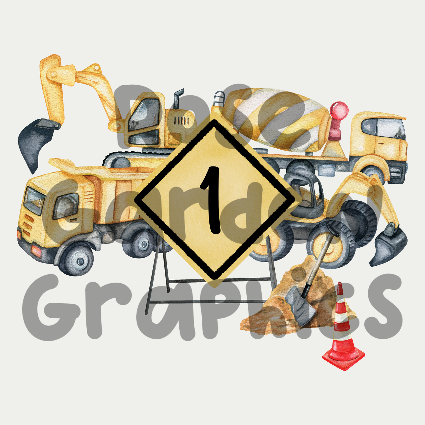 Construction Trucks Milestone PNG Collection