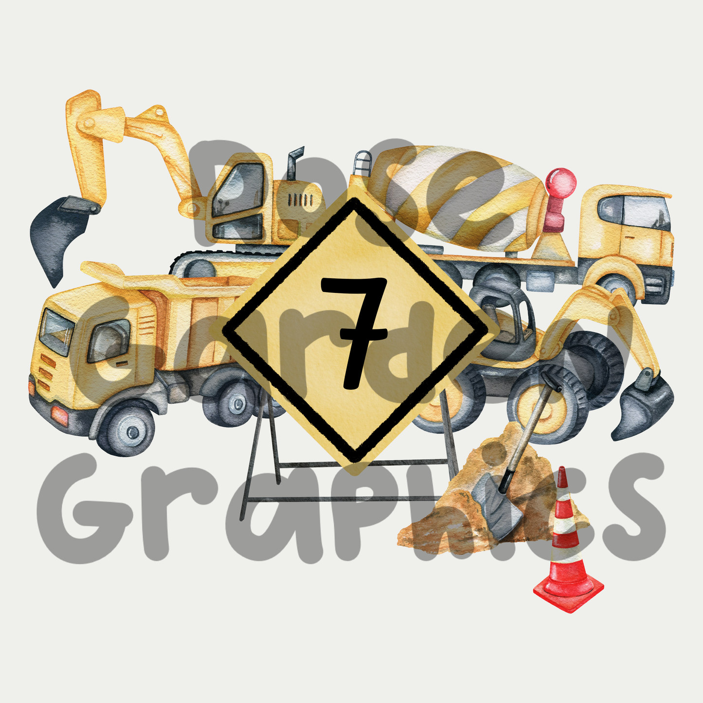 Construction Trucks Milestone PNG Collection