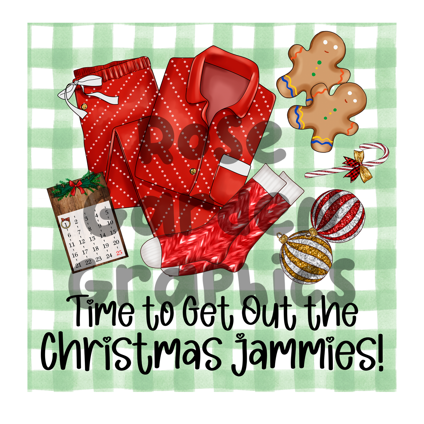 Navidad acogedora "¡Es hora de sacar los pijamas navideños!" PNG