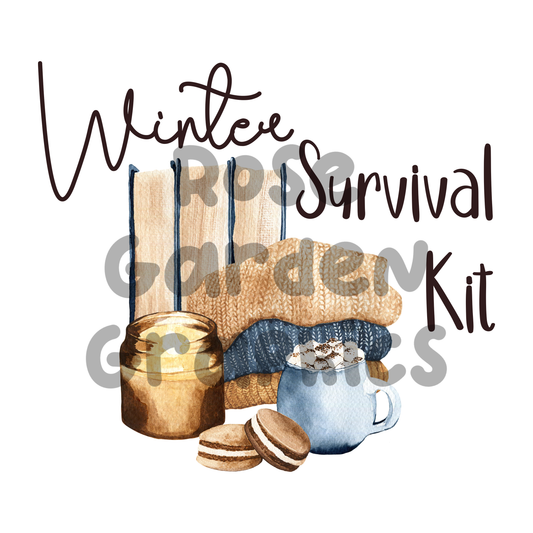 Acogedor invierno "Kit de supervivencia de invierno" PNG