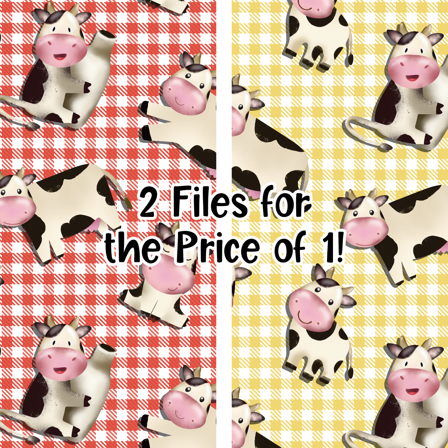 Cute Cows (Plaid) 2 Seamless Images