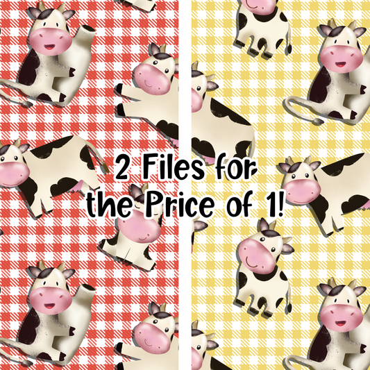 Cute Cows (Plaid) 2 Seamless Images