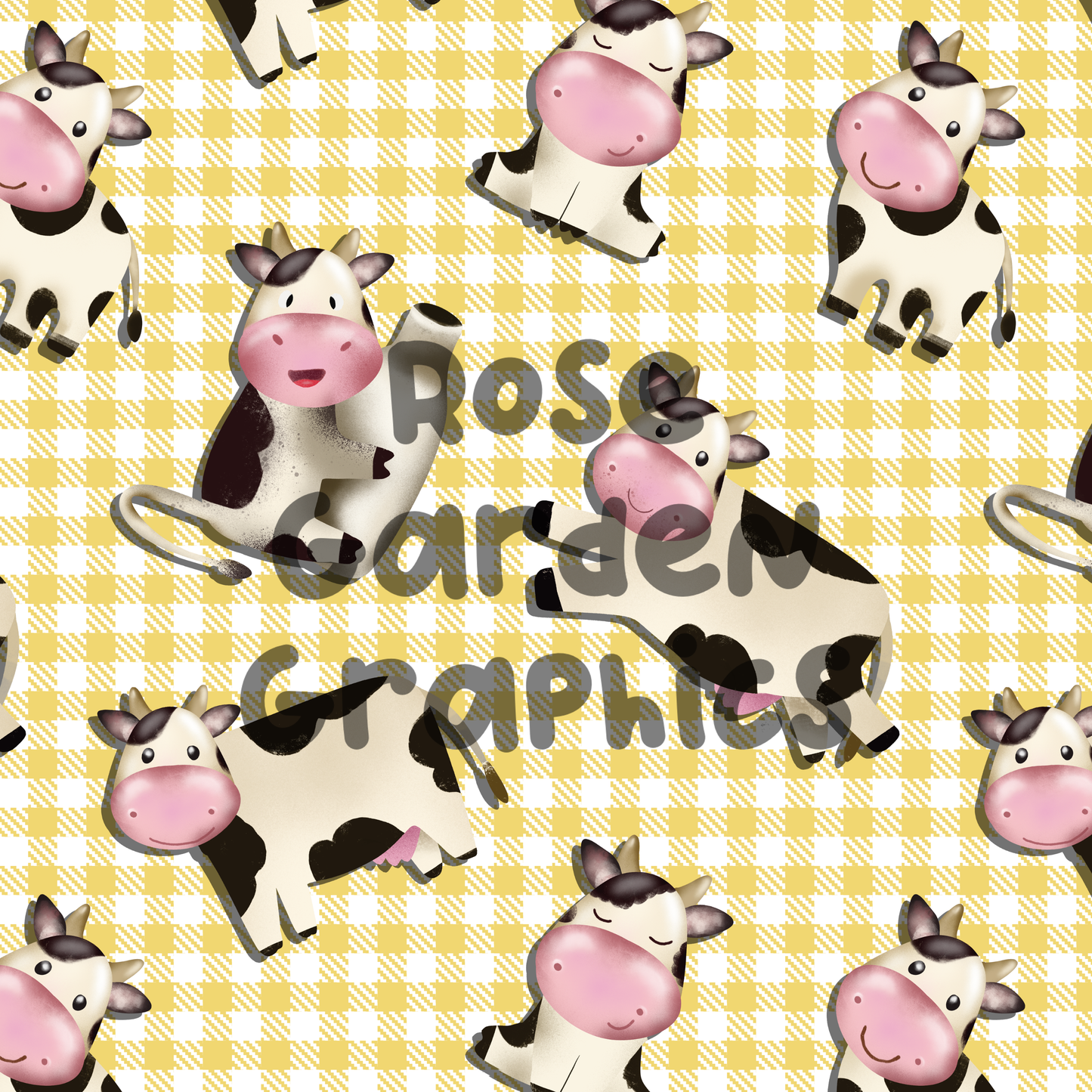 Cute Cows (Plaid) 2 Seamless Images