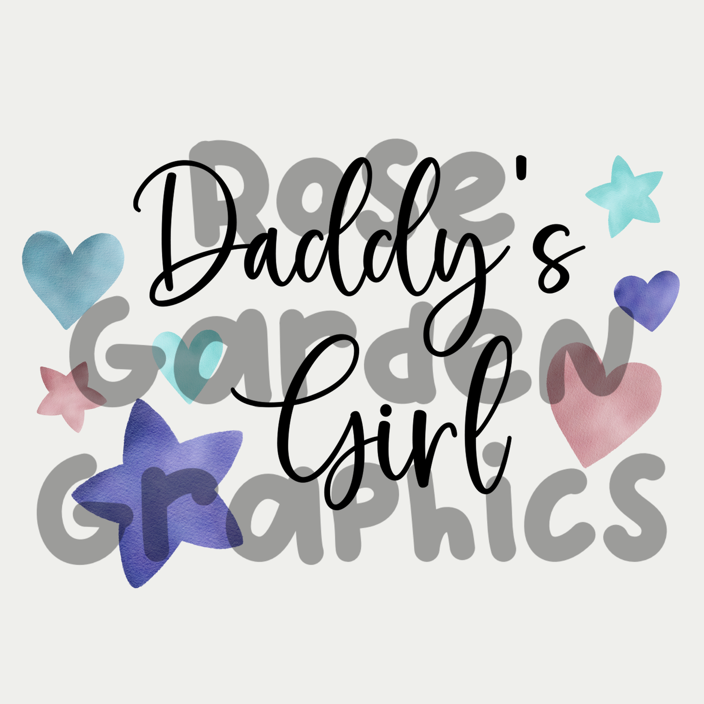 Estrellas de mar y corazones (rosa) "Daddy's Girl" y "Mama's Girl" 2 PNG