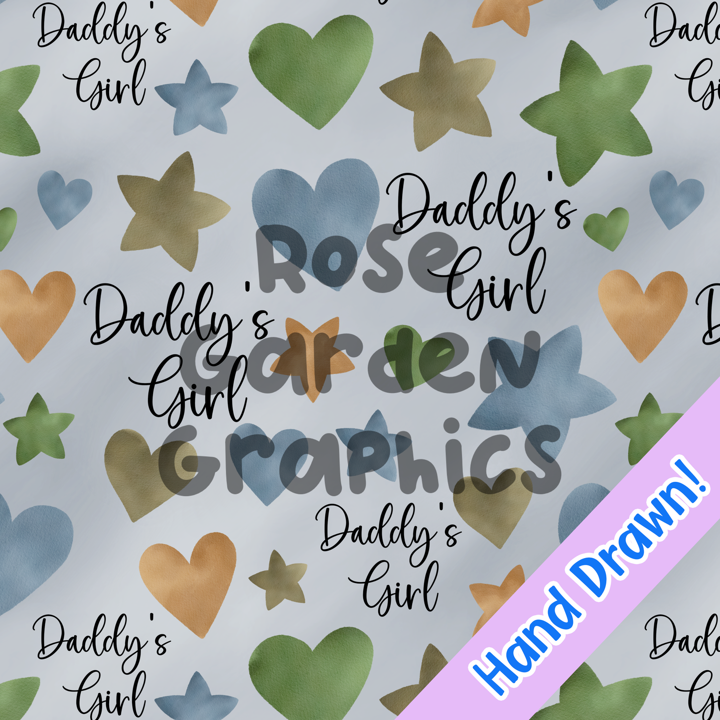 Sea Stars and Hearts "Daddy's Boy" & "Daddy's Girl" 2 Seamless Images