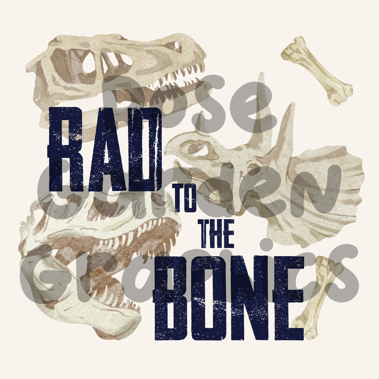 Huesos de Dino (Azul) "Rad to the Bone" PNG