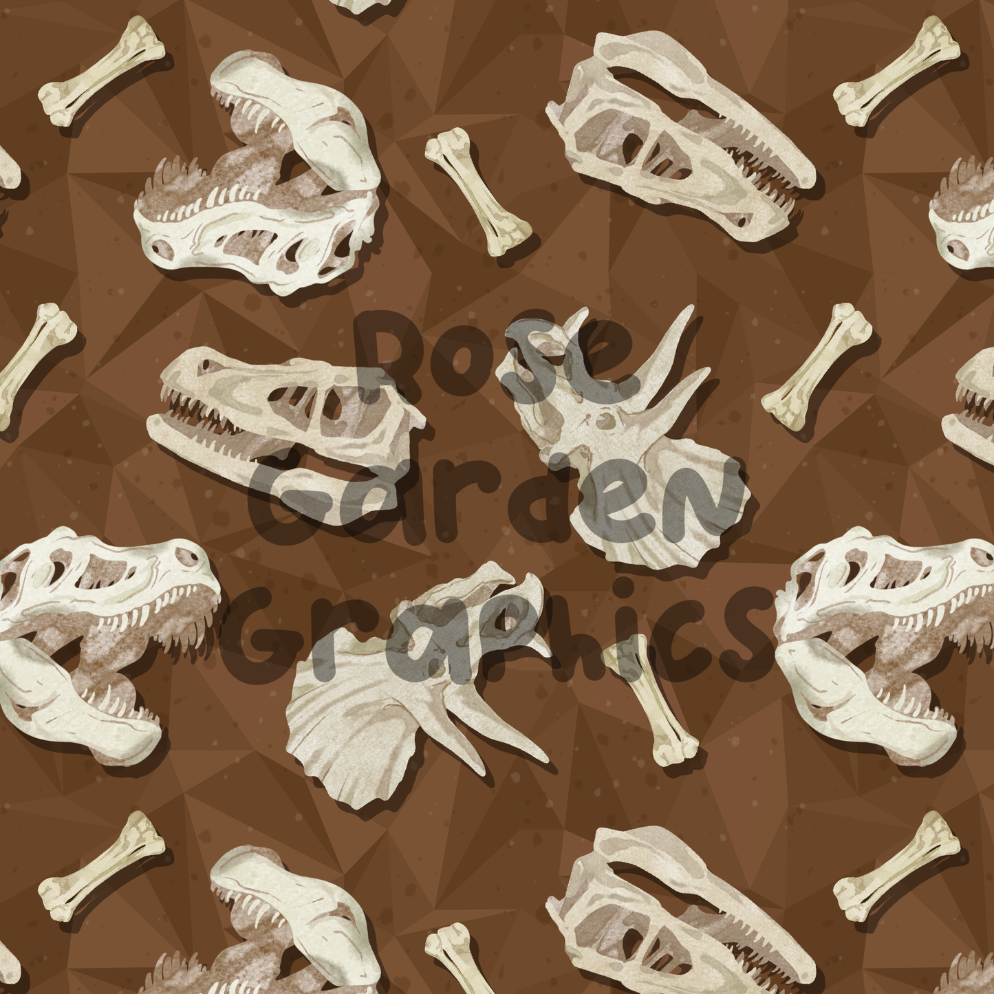 Dino Bones (Brown) Seamless Image