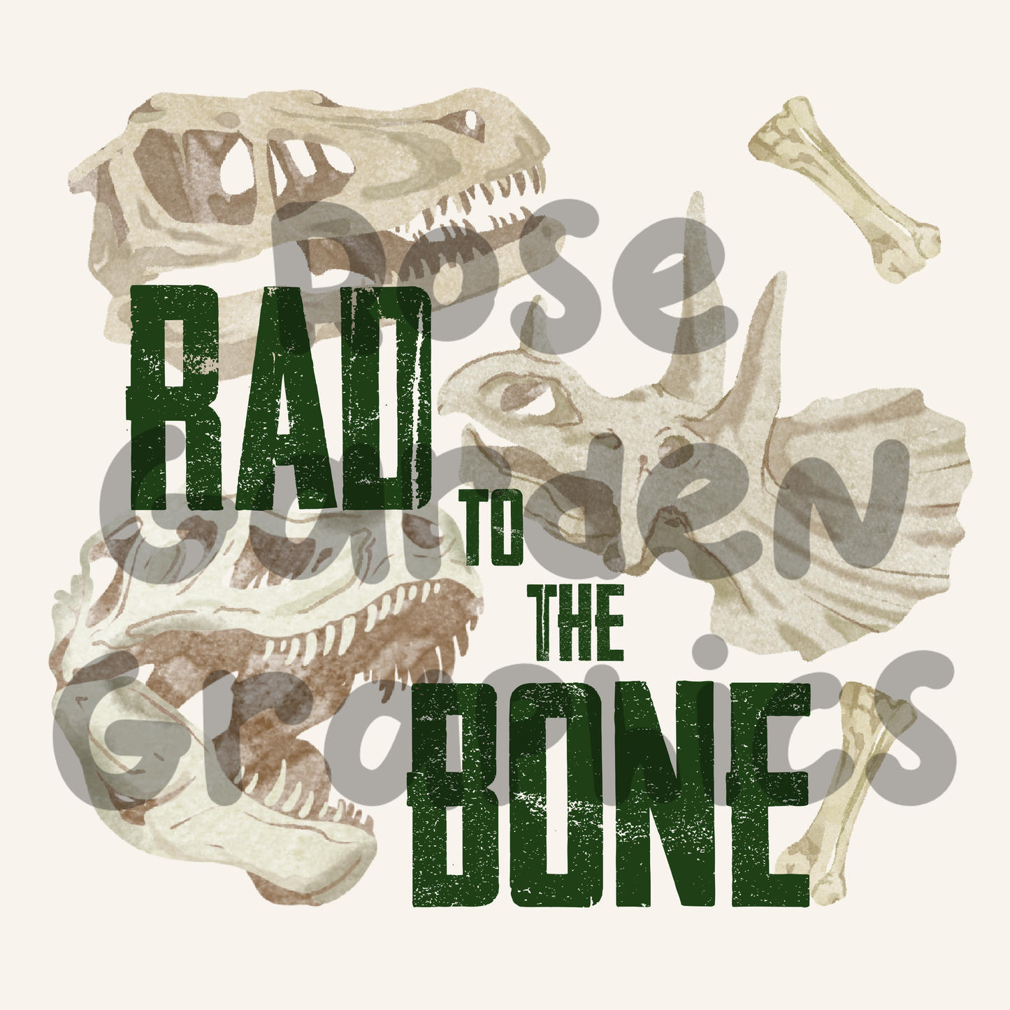 Huesos de Dino (Verde) "Rad to the Bone" PNG