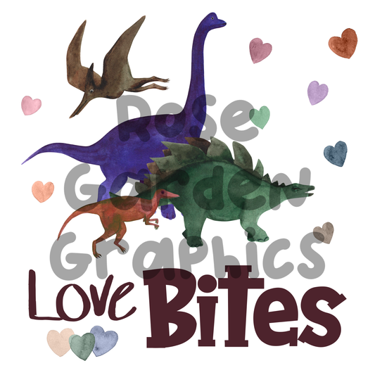 Corazones de dinosaurio "Mordeduras de amor" PNG