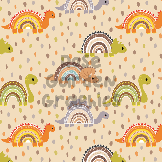 Dino Rainbows Seamless Image