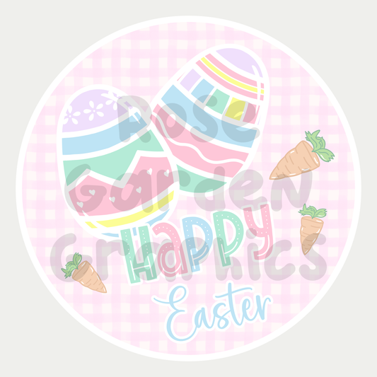 Easter Egg (Pink) "Happy Easter" PNG