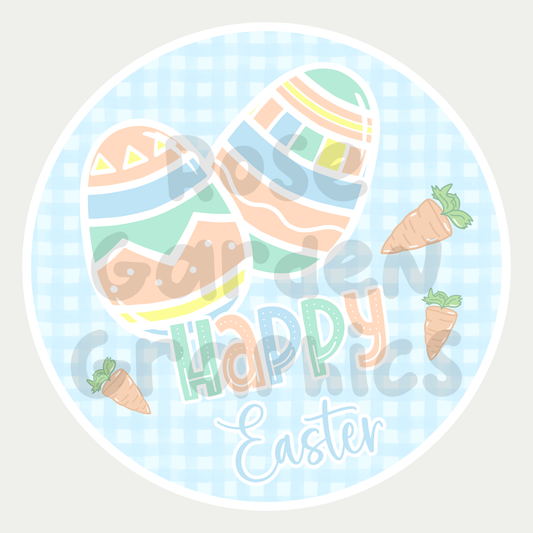 Easter Egg (Blue) "Happy Easter" PNG