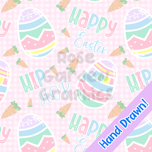 Easter Egg (Pink) "Happy Easter" Seamless Image