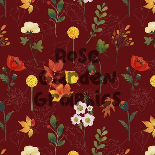 Fall Floral Seamless Image