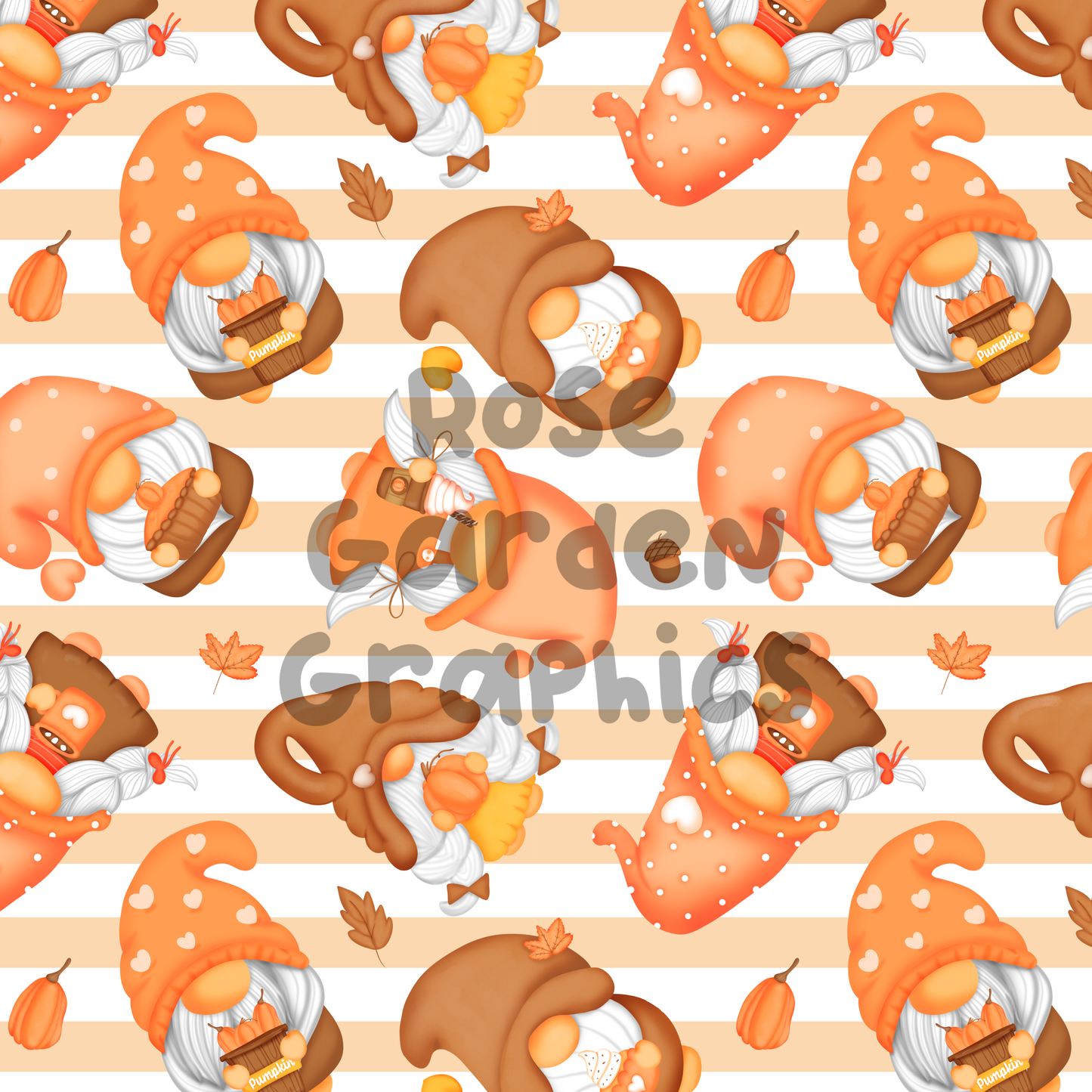 Fall Gnomes Seamless Image