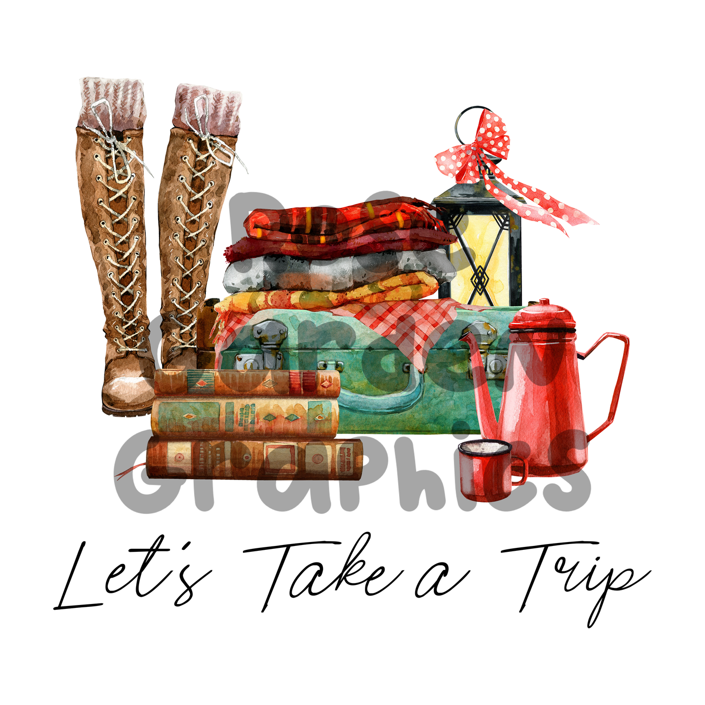 Fall Trip "Let's Take a Trip" 2 PNGs Bundle